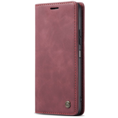 Xiaomi Redmi 13, Poco M6 4G, Redmi Note 13R 5G CaseMe Retro solīds atvēramais ādas bordo maciņš - maks | Vacins.lv