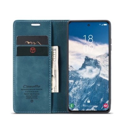 Samsung Galaxy S24+ / S25+ CaseMe Retro открываемый, зелёный цвета, кожаный чехол – книжка | Vacins.lv