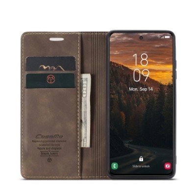 Samsung Galaxy S24+ / S25+ CaseMe Retro открываемый, коричневый цвета, кожаный чехол – книжка | Vacins.lv