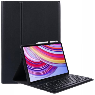 Xiaomi Redmi Pad Pro (Poco Pad) "Bosina" чехол-книжка из черной кожи с беспроводной клавиатурой Bluetooth | Vacins.lv