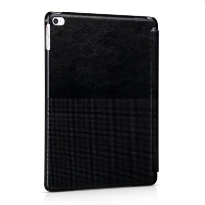 Greznais „HOCO“ Crystal Fashion sērijas ādas atvērams melns Apple iPad Air 2 futrālis / Vacins.lv