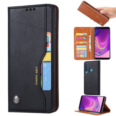 Samsung Galaxy A9 2018 Boyu Solid atvēramais melns maciņš - maks | Vacins.lv
