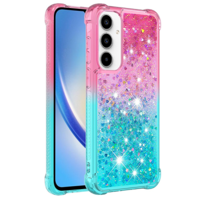Samsung Galaxy A36 "Yibo" Shine cietā silikona (TPU) vāciņš - rozs/zils | Vacins.lv