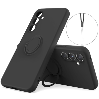 Samsung Galaxy A55 „Ring“ Kickstand (TPU) melns apvalks | Vacins.lv