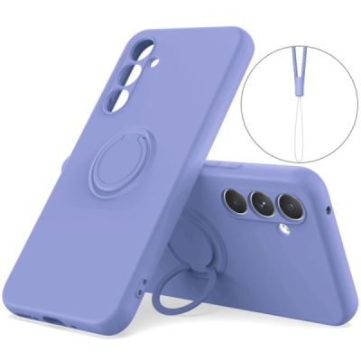 Samsung Galaxy S24 "Dechen" Ring Kickstand cieta silikona (TPU) apvalks - violets | Vacins.lv