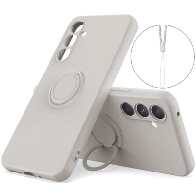 Samsung Galaxy S24 "Dechen" Ring Kickstand cieta silikona (TPU) apvalks - pelēks | Vacins.lv