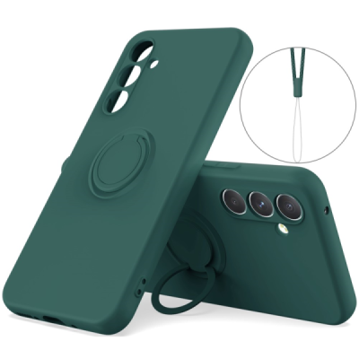 Samsung Galaxy A15 "Dechen" Ring Kickstand cieta silikona (TPU) apvalks - zaļš | Vacins.lv