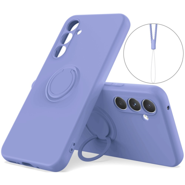 "Dechen" Ring Kickstand твердый силиконовый (TPU) чехол - фиолетовый (Galaxy A15)