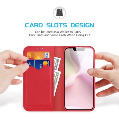 „Dux Ducis“ Hivo atvērams maciņš - sarkans (iPhone 17e / 16e)