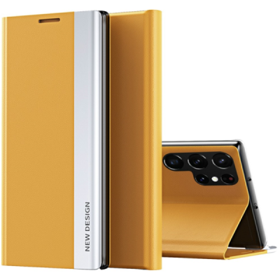 Samsung Galaxy S25 Ultra Baoshi Side Line dzeltens atvērams maciņš (maks) | Vacins.lv