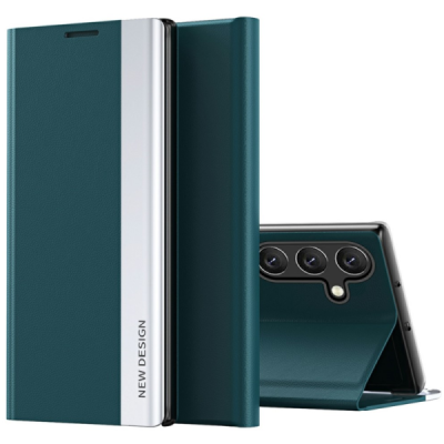 Samsung Galaxy S24 / S25 Baoshi Side Line zaļš atvērams maciņš (maks) | Vacins.lv