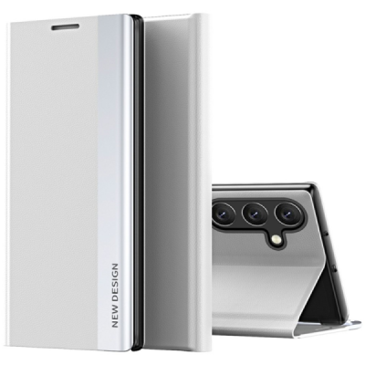 Samsung Galaxy S24+ / S25+ Baoshi Side Line pelēks atvērams maciņš (maks) | Vacins.lv