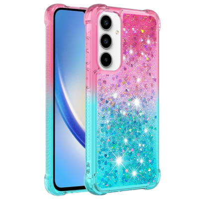 Samsung Galaxy A56 "Yibo" Shine чехол из твердого силикона (TPU) - розовый/синий | Vacins.lv