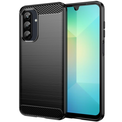 Samsung Galaxy A26 "Carbon" cieta silikona (TPU) melns apvalks | Vacins.lv