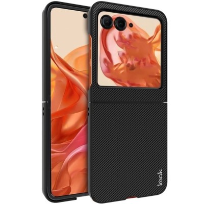 Motorola Razr 50 5G (Razr 2024) "IMAK" Carbon Fiber melns plastika apvalks | vacins.lv