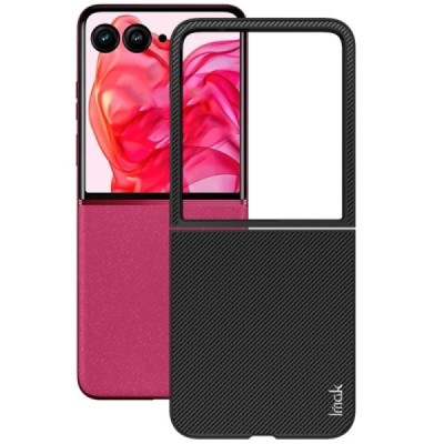 Motorola Razr 50 Ultra 5G (Razr+ 2024) "IMAK" Carbon Fiber melns plastika apvalks | vacins.lv