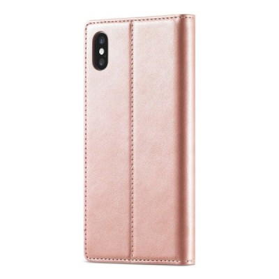 Apple iPhone X (iPhone Xs) LC IMEEKE atvēramais rozs maciņš - maks | Vacins.lv