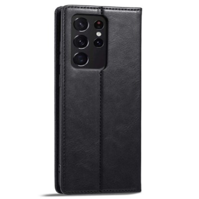 Samsung Galaxy S21 Ultra LC.IMEEKE открываемый черный кожаный чехол - книжка | Vacins.lv