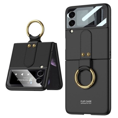 Samsung Galaxy Z Flip4 (F721) "GKK" Ring пластиковый чёрный чехол | Vacins.lv