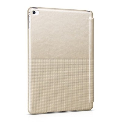 Greznais „HOCO“ Crystal Fashion sērijas ādas atvērams zelta Apple iPad Air 2 futrālis / Vacins.lv