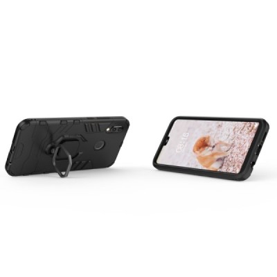 "Kickstand" Huawei P20 Lite усиленная защита – черный, чехол – вставка | Vacins.lv