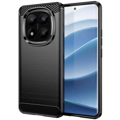 Xiaomi Redmi Note 14 Pro+ 5G "Carbon" cieta silikona (TPU) melns apvalks | Vacins.lv