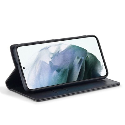 Samsung Galaxy S21 5G (G991B) „Lc.Imeeke“ открываемый черный чехол - книжка | Vacins.lv