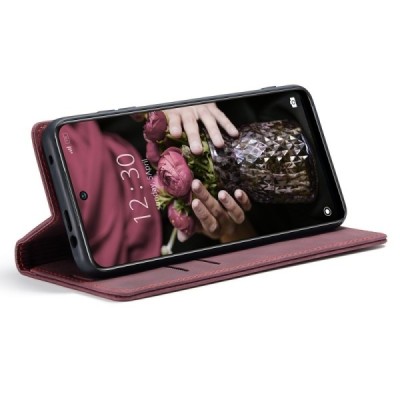 Xiaomi Redmi Note 11 4G (Redmi Note 11s 4G) CaseMe Retro открываемый, бордовый, кожаный чехол – книжка | Vacins.lv