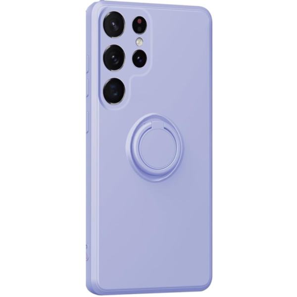 "Dechen" Ring Kickstand твердый силиконовый (TPU) чехол - светло-фиолетовый (Galaxy S25 Ultra)