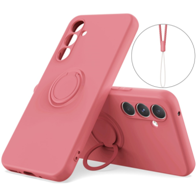 Samsung Galaxy S25 "Dechen" Ring Kickstand cieta silikona (TPU) apvalks - sarkans | Vacins.lv