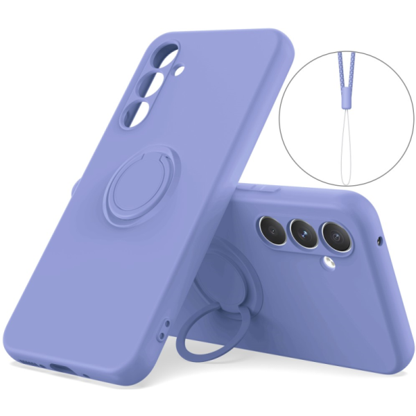 "Dechen" Ring Kickstand твердый силиконовый (TPU) чехол - светло-фиолетовый (Galaxy S25+)