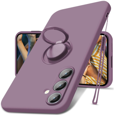 Samsung Galaxy S24 "Dechen" Ring Kickstand cieta silikona (TPU) apvalks - gaiši violets| Vacins.lv