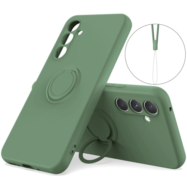"Dechen" Ring Kickstand cieta silikona (TPU) apvalks - gaiši zaļš (Galaxy A15)