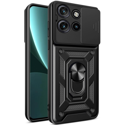 Противоударный чехол „Mozhi“ Kickstand - черный (Motorola Edge 60 Neo / Edge 50 Neo / Moto S50 / ThinkPhone 25)