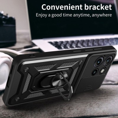 Противоударный чехол „Mozhi“ Kickstand - черный (Motorola Edge 60 Neo / Edge 50 Neo / Moto S50 / ThinkPhone 25)