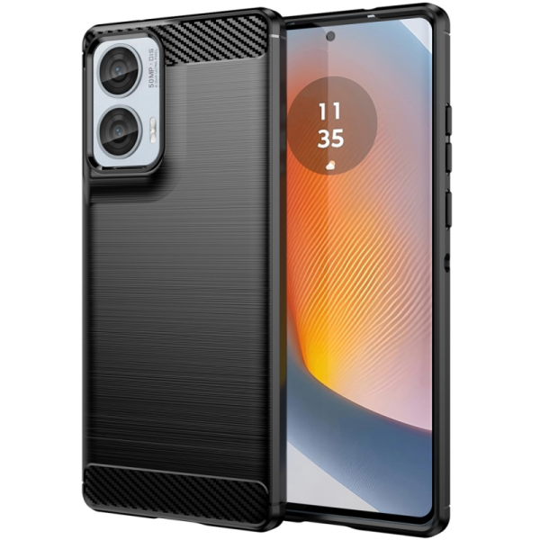 "AILES" Carbon cieta silikona (TPU) apvalks - melns (Motorola Moto G85 5G / S50 Neo 5G)