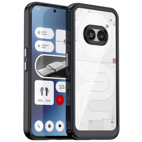 "Mofan" caurspīdīgs cieta silikona (TPU) apvalks - melns (Nothing Phone 2a / 2a Plus)