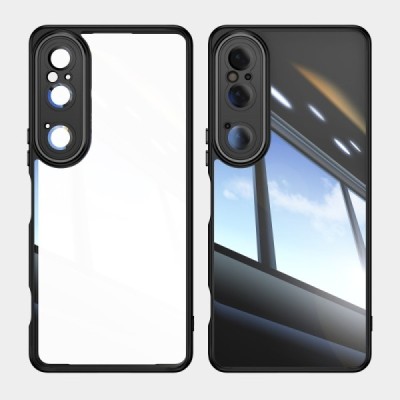 Sony Xperia 1 VI "Mofan" caurspīdīgs cieta silikona (TPU) apvalks - melns | vacins.lv