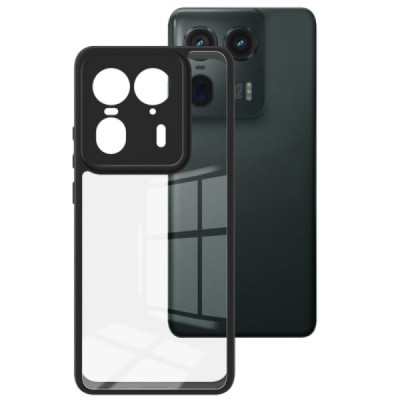 Motorola Edge 50 Ultra "Imak" cieta silikona (TPU) dzidrs (apmāles melnā) apvalks | vacins.lv