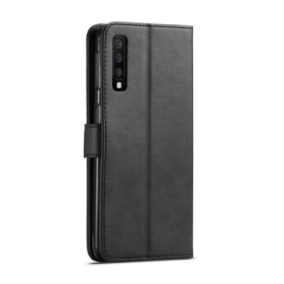 Samsung Galaxy A7 (2018) LC.IMEEKE открываемый черный кожаный чехол - книжка | Vacins.lv