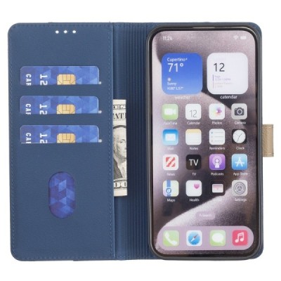 Apple iPhone 15 Pro Max "Binfen Color" BF sērijas zils atvērams maciņš, maks | Vacins.lv