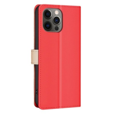 Apple iPhone 15 Pro Max "Binfen Color" BF красный кожаный чехол-книжка | Vacins.lv