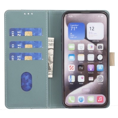 Apple iPhone 15 Pro Max "Binfen Color" BF sērijas zaļš atvērams maciņš, maks | Vacins.lv
