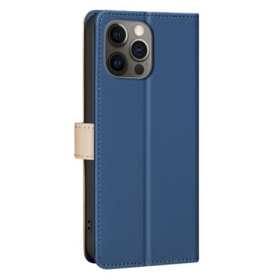 Apple iPhone 15 Pro "Binfen Color" BF синий кожаный чехол-книжка | Vacins.lv