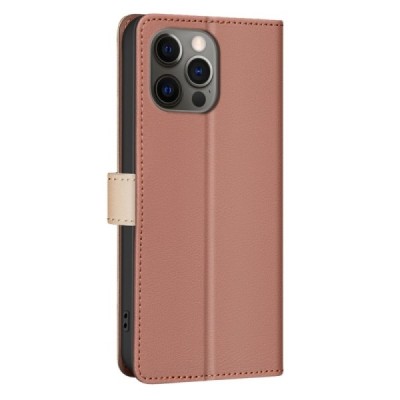 Apple iPhone 15 Pro "Binfen Color" BF коричневый кожаный чехол-книжка | Vacins.lv