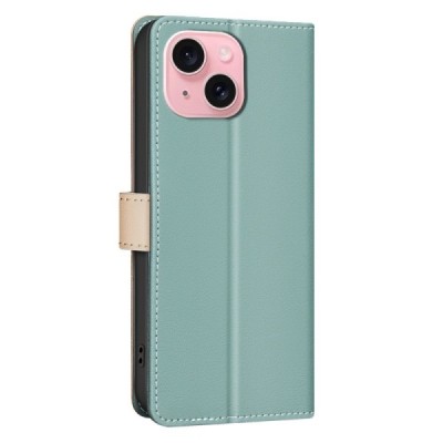 Apple iPhone 15 "Binfen Color" BF зелёный кожаный чехол-книжка | Vacins.lv