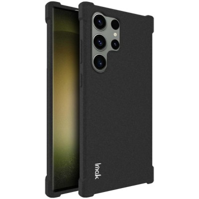 Samsung Galaxy S23 Ultra "Imak" pastiprinātas aizsardzības cieta silikona matēta (TPU) melns vāciņš | Vacins.lv