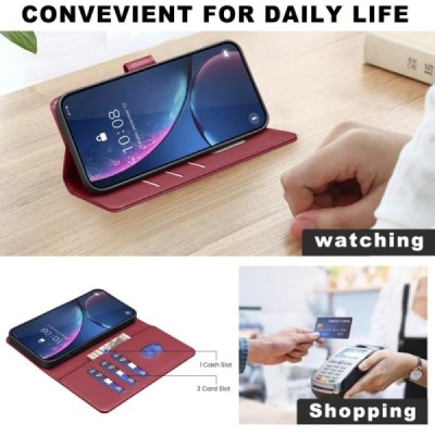 Xiaomi Poco C71 "Binfen Color" BF красный кожаный чехол-книжка | Vacins.lv