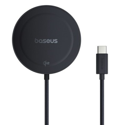 Baseus Simple Mini4 magnētiskais uzlādes statīvs Qi2 bezvadu kompaktais lādētājs - melns (15W) | Vacins.lv