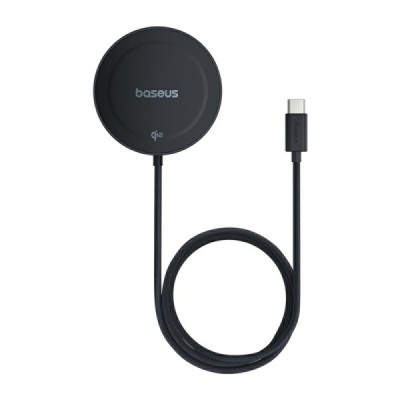 "Baseus" Simple Mini4 Magnetic Charging Stand Qi2 беспроводное компактное зарядное устройство чёрного цвета (15W) | Vacins.lv